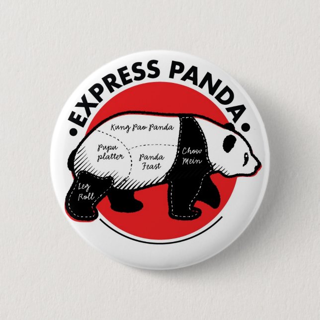 Express Panda Pinback Button (Front)