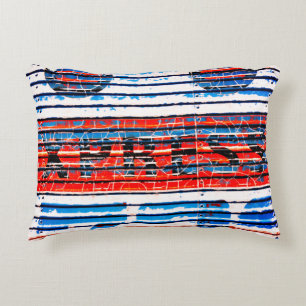 "Express" - Rustic Distressed Peeling Paint Accent Pillow