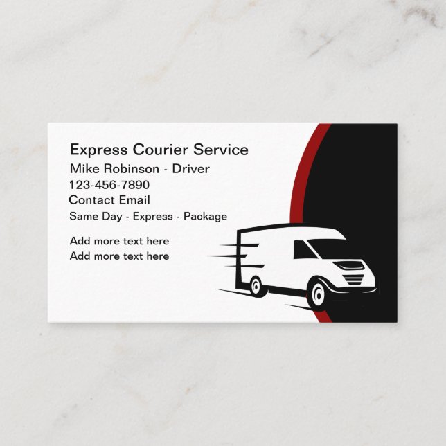 Express Same Day Delivery Courier Service Business Card (Front)