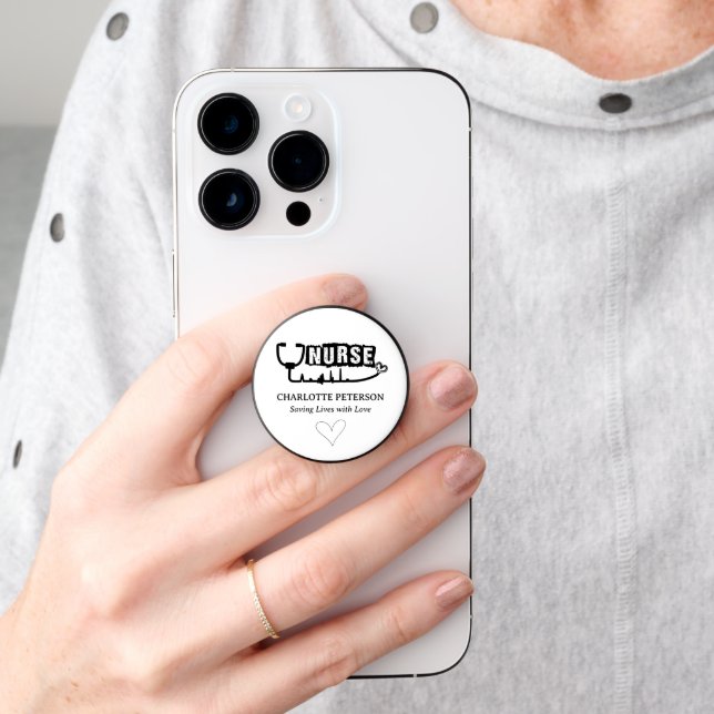 Express Your Healthcare Style with Cute Nurse  PopSocket (Hand)
