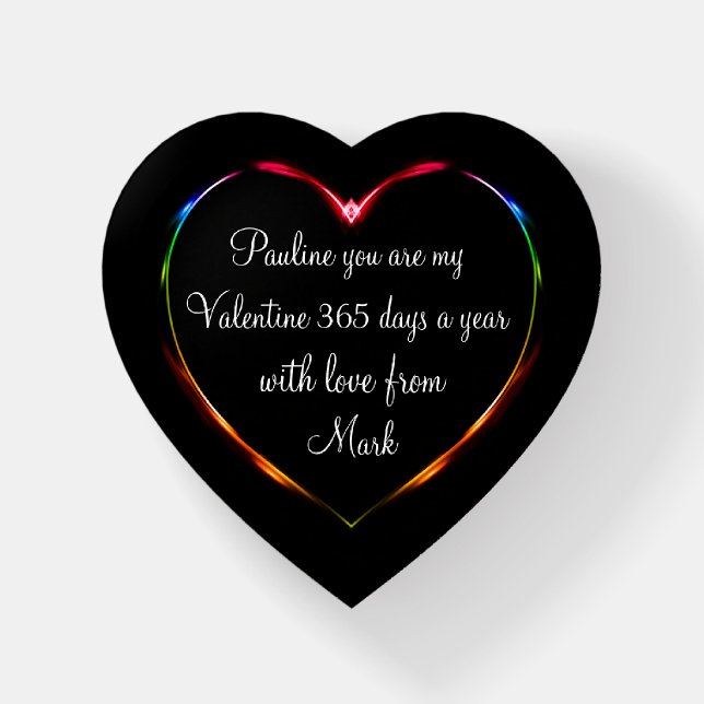 Express Your Love 365 Days A Year Heart Shape Paperweight (Front)