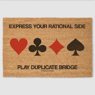 Express Your Rational Side Play Duplicate Bridge Fiber Doormat