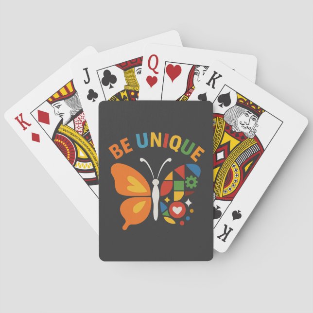 Express Your True Colors Butterfly Design Poker Cards (Back)
