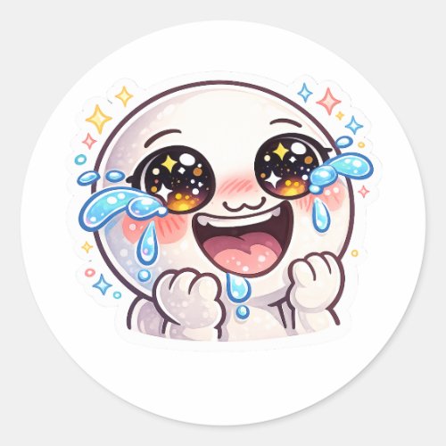 Express your ultimate moments of laughter and pure classic round sticker