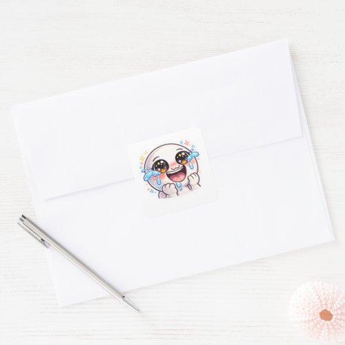 Express your ultimate moments of laughter and pure square sticker
