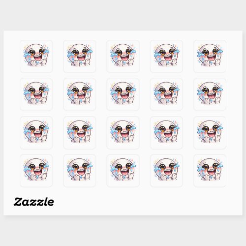 Express your ultimate moments of laughter and pure square sticker