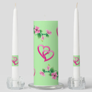 Express Yourself Floral Joined Hearts Wedding Unit Unity Candle Set