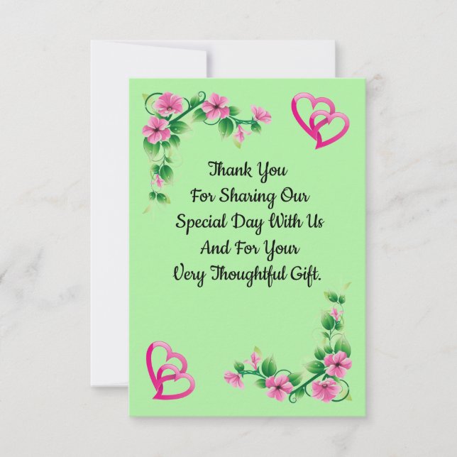 Express Yourself Floral Wedding Thank You Card (Front)