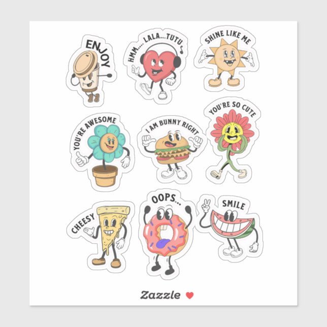 Express Yourself in Kawaii! Fun Character  Sticker (Sheet)