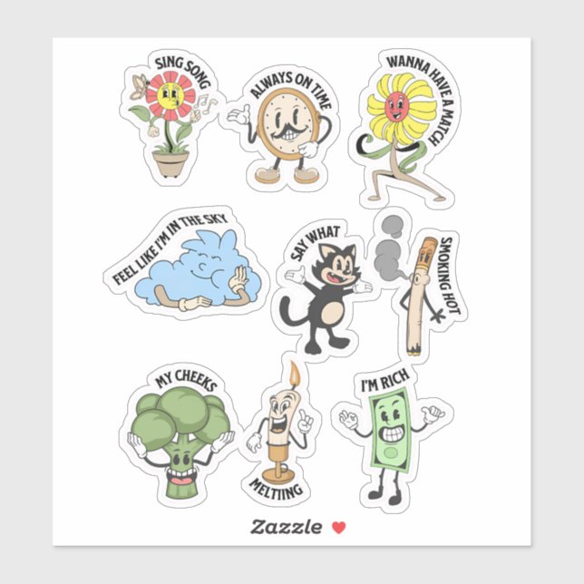 Express Yourself in Kawaii! Fun Character  Sticker (Sheet)