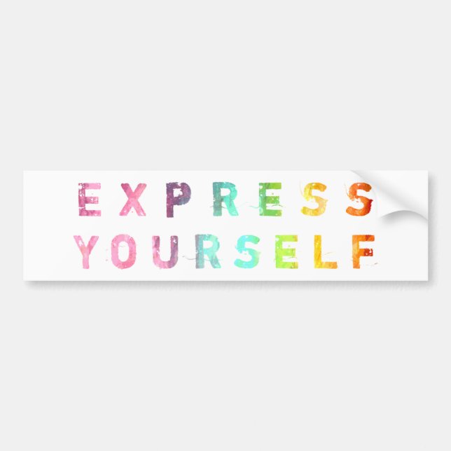 Express Yourself - Painterly Bumper Sticker (Front)