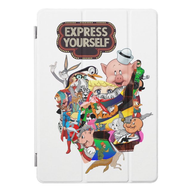 Express Yourself Retro Cartoon Collage iPad Smart  Pro Cover (Front)