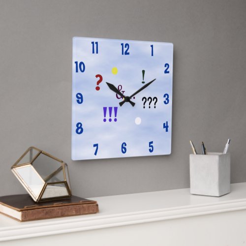 Express Yourself Square Wall Clock