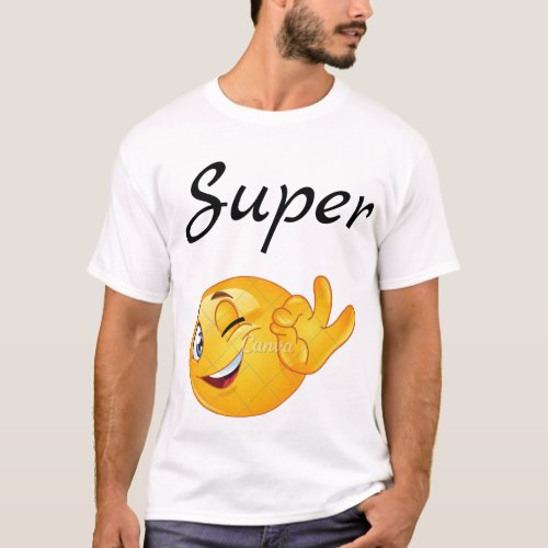 Express Yourself Super Emoji Print T_Shirt  T_Shirt