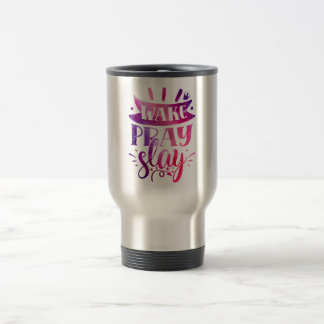 Express Yourself - Wake Pray Slay - Pink Travel Mug
