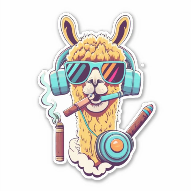 Express Yourself with Llama Vinyl Stickers (Front)