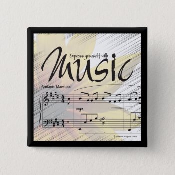 Express Yourself With Music Button by lovescolor at Zazzle