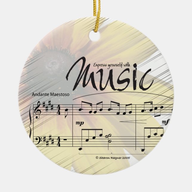 Express Yourself With Music Ornament (Front)