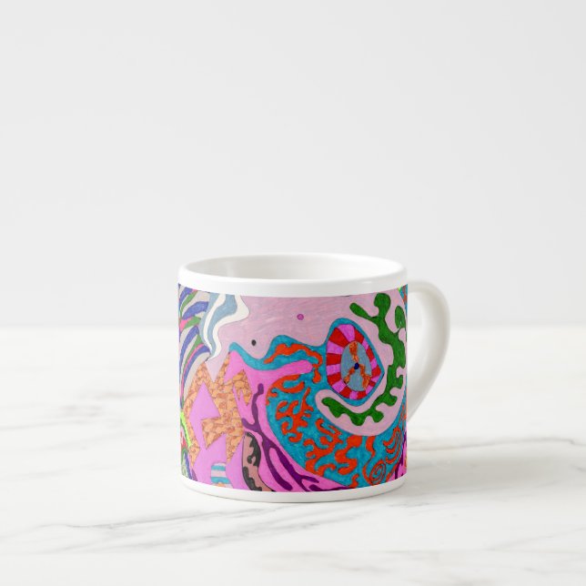 "Expression Fantastic" Abstract Art Espresso Cup (Front Right)