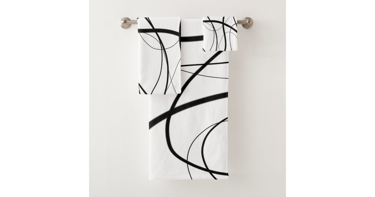 Expression in Black and White Bath Towel Set | Zazzle