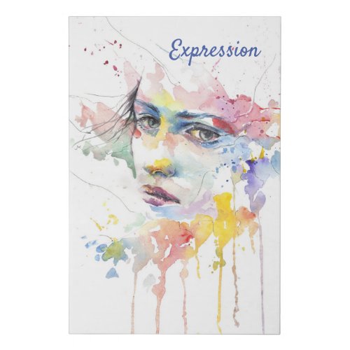 Expression of Woman Faux Wrapped Canvas Art