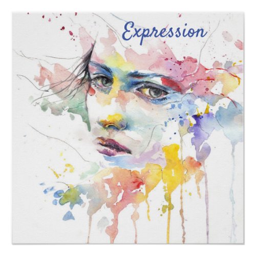 Expression of Woman Glossy Poster
