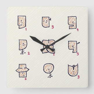 expression square wall clock