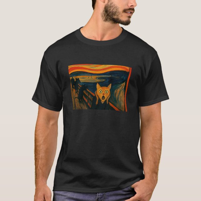 Expressionism Art Inspired Cat Illustration - Fun  T-Shirt (Front)