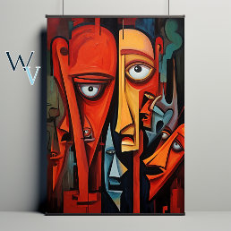 Expressionism Faces Art Poster