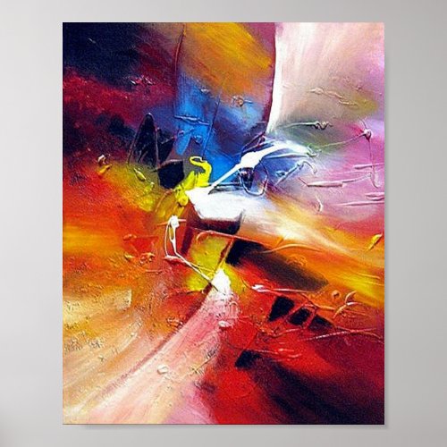 Expressionist Abstract Style Art Painting Colorful Poster
