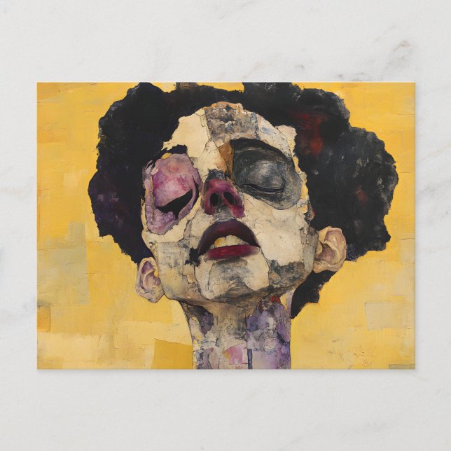 Expressionist Ethereal Portrait - Surrealist  Postcard (Front)