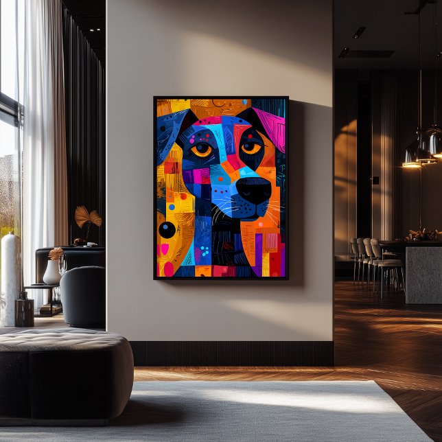 Expressionist Geometry Dog – Vibrant Abstract Art Poster (Creator Uploaded)