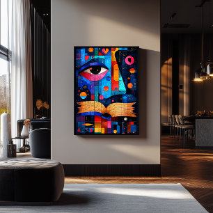 Expressionist Geometry Knowledge – Vibrant Wisdom Poster