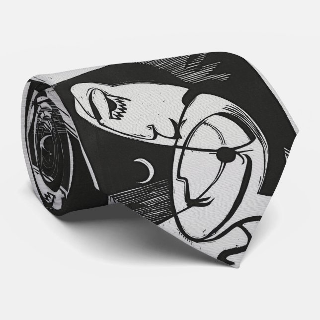 Expressionist Lines – Raw Form Neck Tie (Rolled)