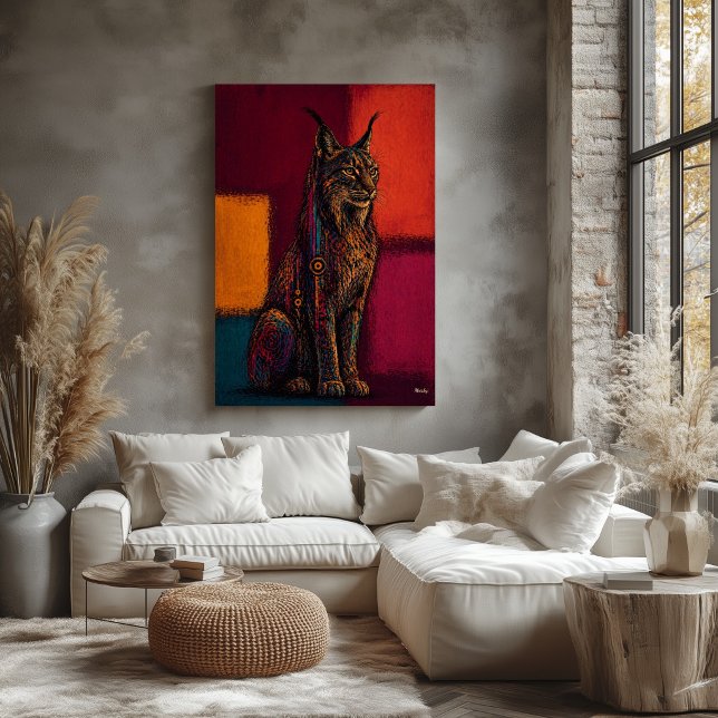 Expressionist Lynx in Color Fields Abstract Poster (Creator Uploaded)