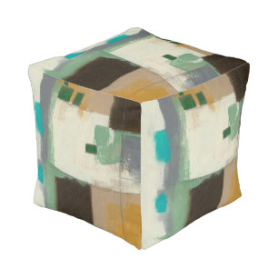 Expressionist Painting with Heavy Brush Strokes Pouf