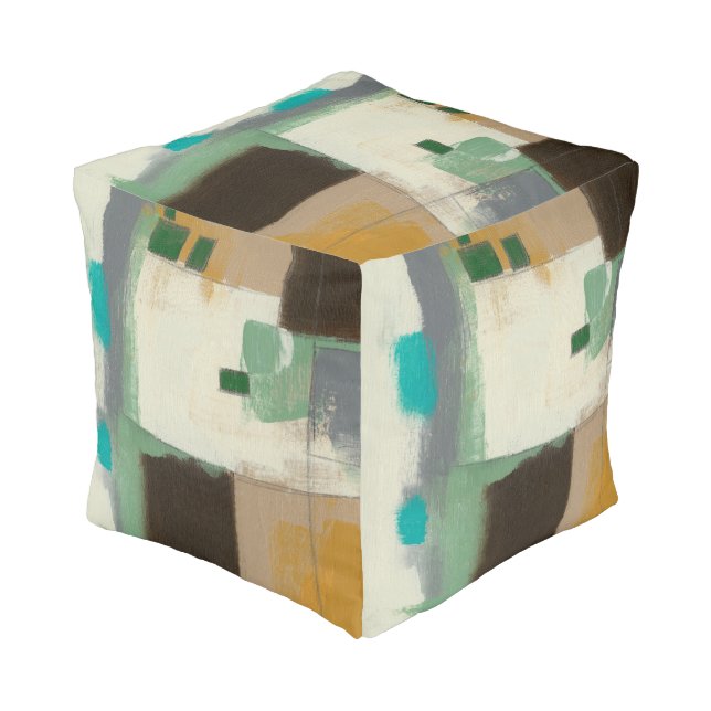 Expressionist Painting with Heavy Brush Strokes Pouf (Angled Front)