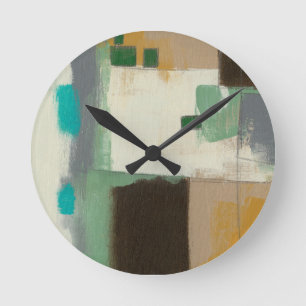 Expressionist Painting with Heavy Brush Strokes Round Clock