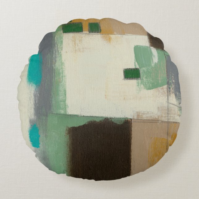 Expressionist Painting with Heavy Brush Strokes Round Pillow (Front)