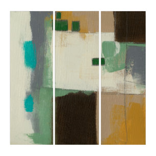 Expressionist Painting with Heavy Brush Strokes Triptych
