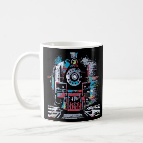 Expressionist steam locomotive  coffee mug