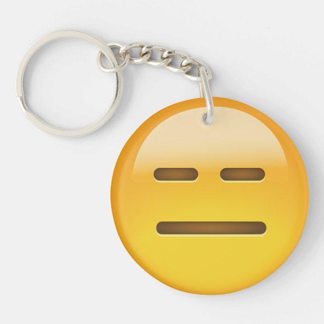 Expressionless Face Emoji Keychain (Front)