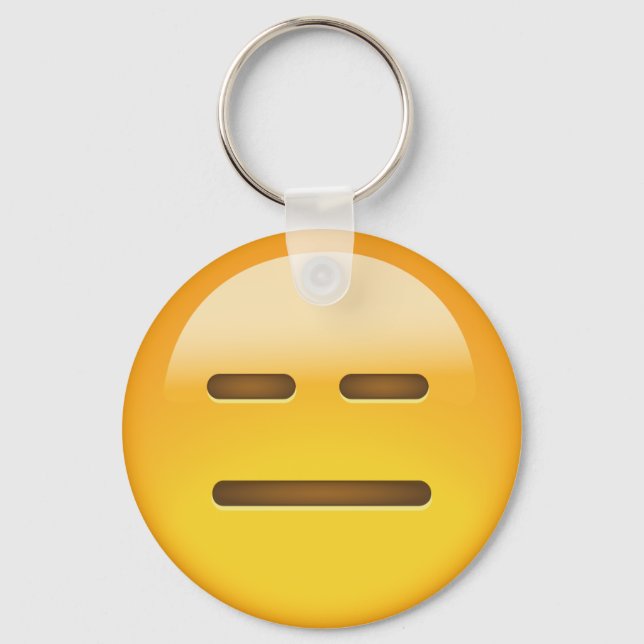 Expressionless Face Emoji Keychain (Front)
