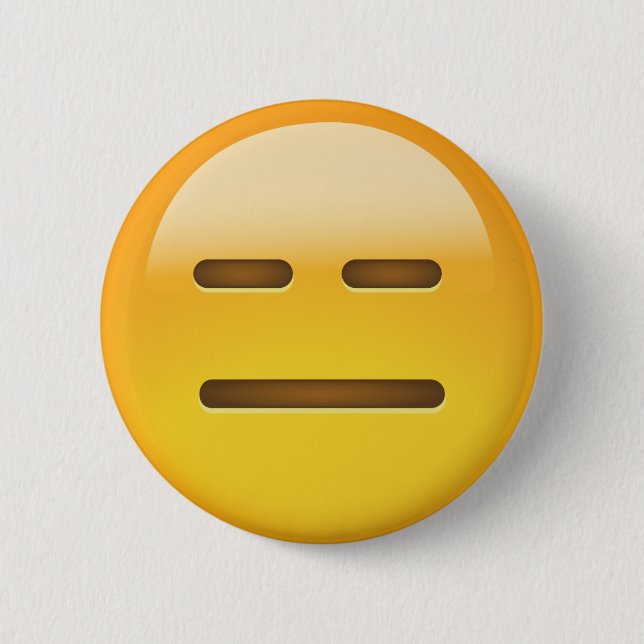 Expressionless Face Emoji Pinback Button (Front)
