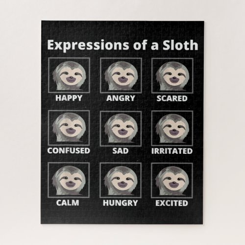 Expressions Moods Of A Slow And Lazy Sloth Jigsaw Puzzle