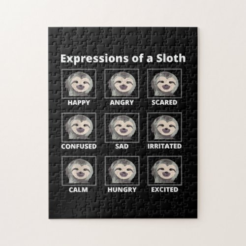 Expressions Moods Of A Slow And Lazy Sloth Jigsaw Puzzle