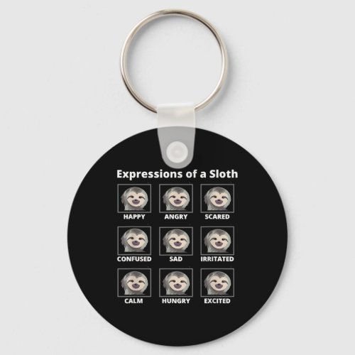 Expressions Moods Of A Slow And Lazy Sloth Keychain