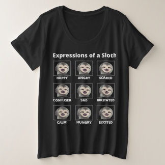 Expressions Moods of a Slow and Lazy Sloth T-shirt