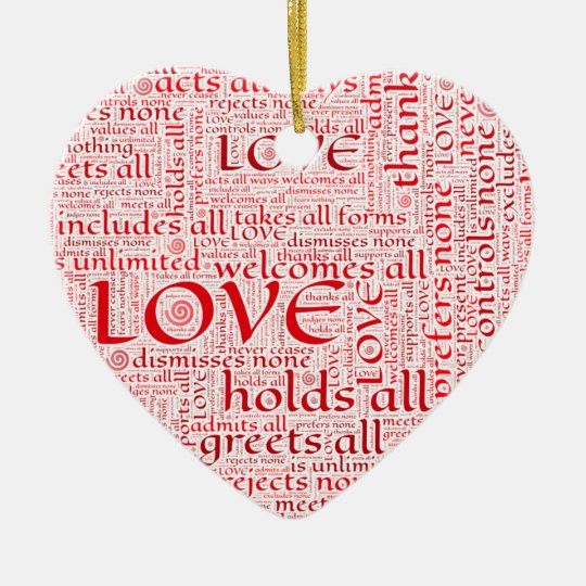 Expressions Of Unconditional Love In Word Art Ceramic Ornament Expressions Of Unconditional Love In Word Art Ceramic Ornament
