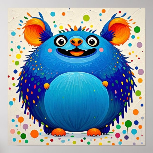 Expressive abstract animal art design colorful poster (Front)